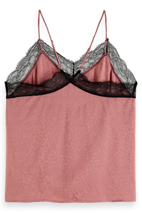 CAMISOLE WITH BLACK LACE DETAIL WEATHERED PINK 5