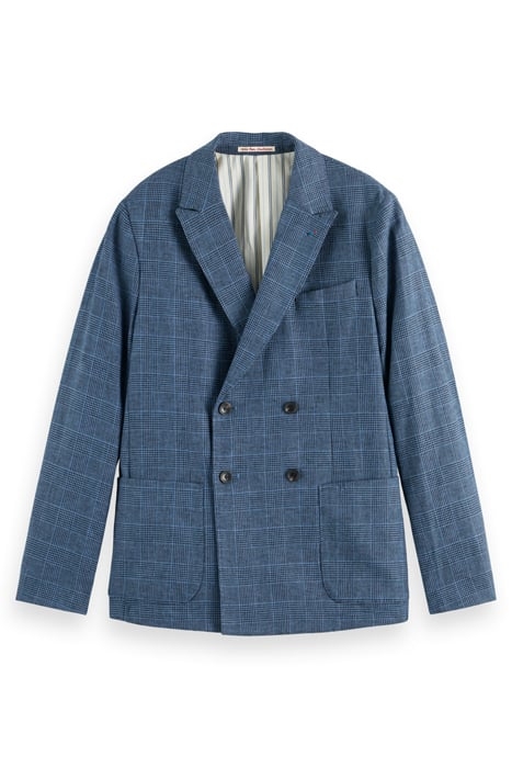DOUBLE-BREASTED CHECK BLAZER BLUE CHECK 1