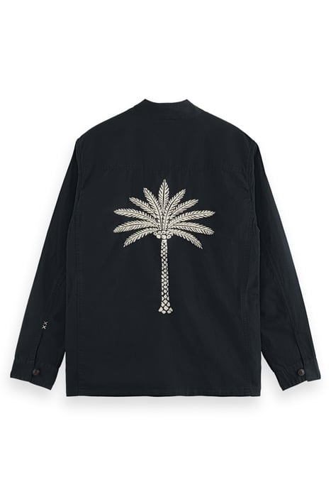 EMBROIDERED COTTON/LINEN CANVA BLACK 2