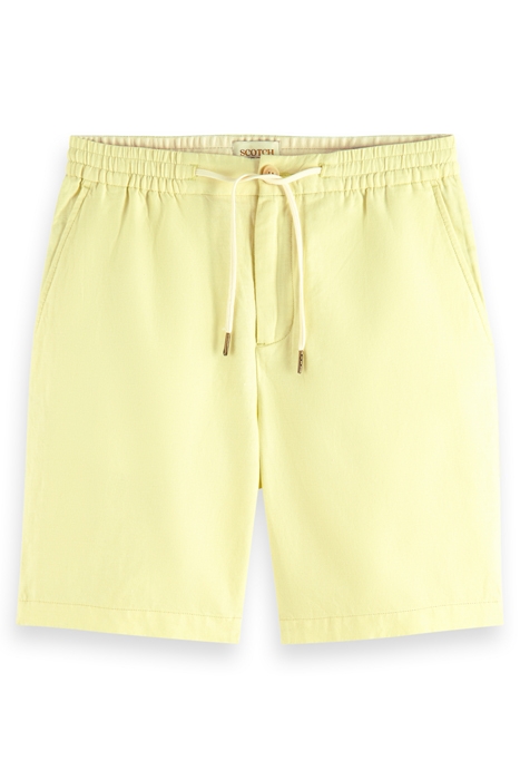 FAVE- COTTON/LINEN TWILL BERMU WASHED NEON YELLOW 4