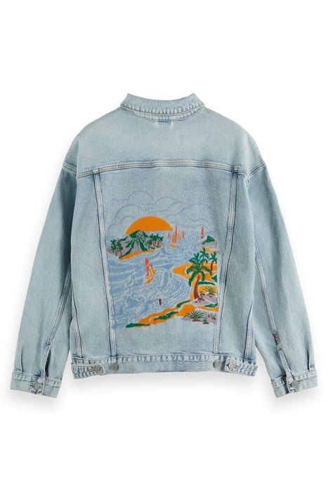 TRUCKER JACKET WITH ARTWORK WASHED UP 2