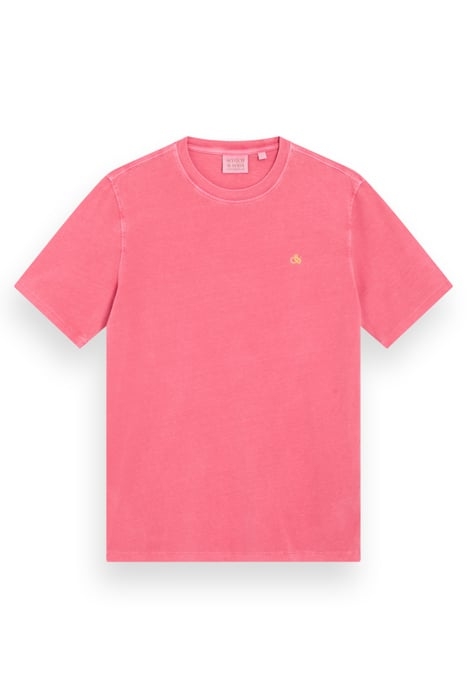 GARMENT DYE LOGO CREW T-SHIRT TROPICAL PINK 1