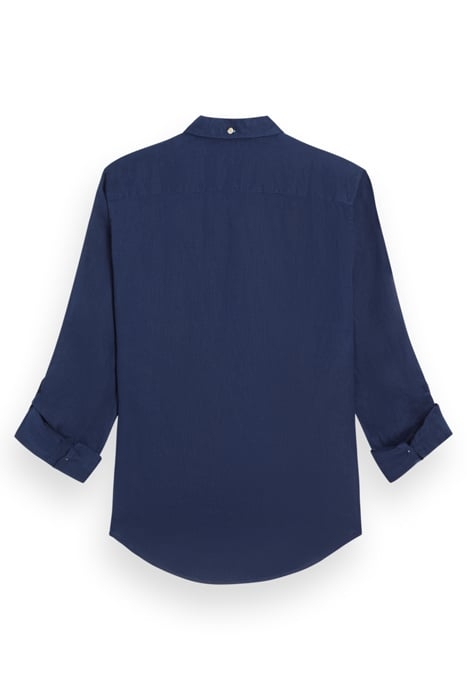 LINEN SHIRT WITH ROLL-UP NAVY 5