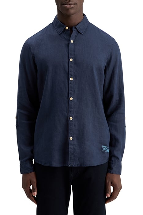 LINEN SHIRT WITH ROLL-UP NAVY 1