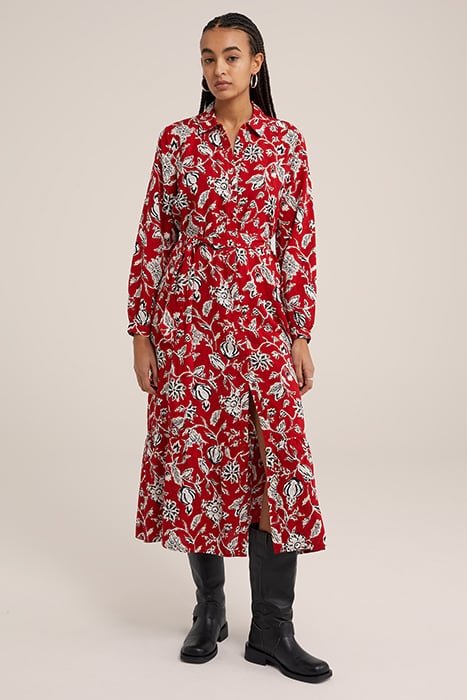 DRESS MID LENGTH SAFFRON RED 1