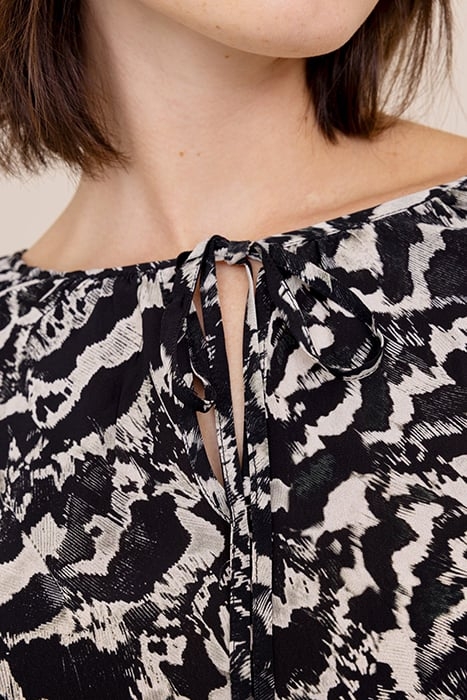 PUFF SLEEVE TOP GREY / BLACK 6