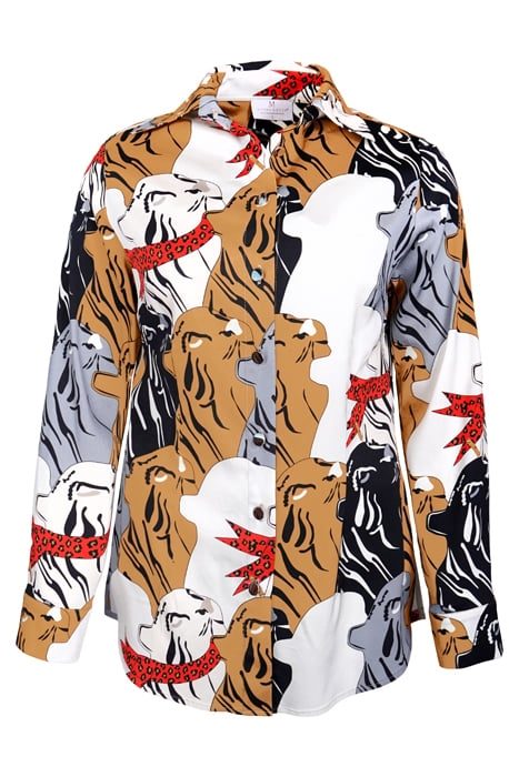 BLOUSE FRANCIS BAY LEOPARDS CAMEL, ECRU 1