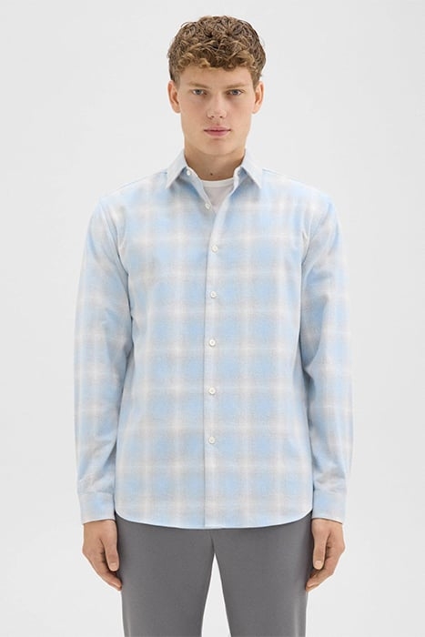 IRVING SHIRT IN COTTON-BLEND FLANNEL BLUE MULTI 1
