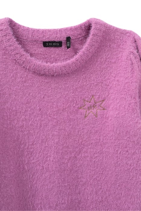 GIRLS’ DARK PINK KNIT SWEATER WITH EMBROIDERY PINK 3