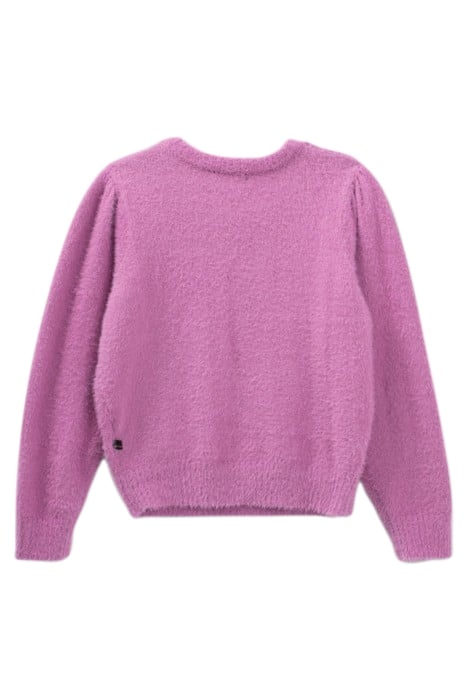 GIRLS’ DARK PINK KNIT SWEATER WITH EMBROIDERY PINK 2