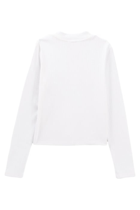 GIRLS' OFF-WHITE ZIPPED RIBBED T-SHIRT OFF-WHITE 2