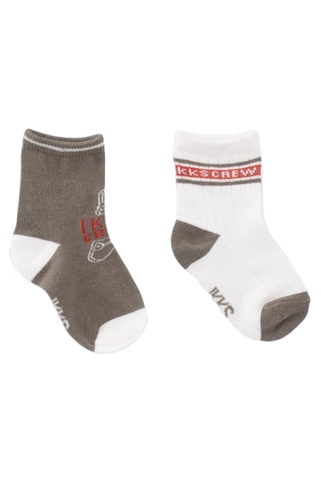 BABY BOYS' KHAKI/ECRU RIBBED SOCKS KHAKI 2