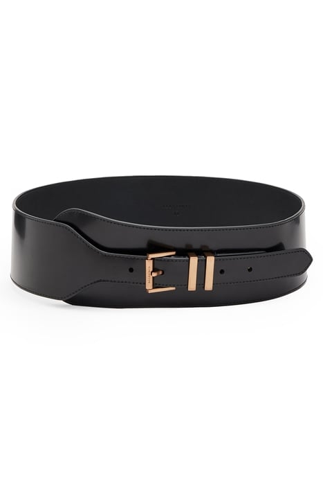 MARCELLA WIDE BELT BLACK/WARM BRASS 3