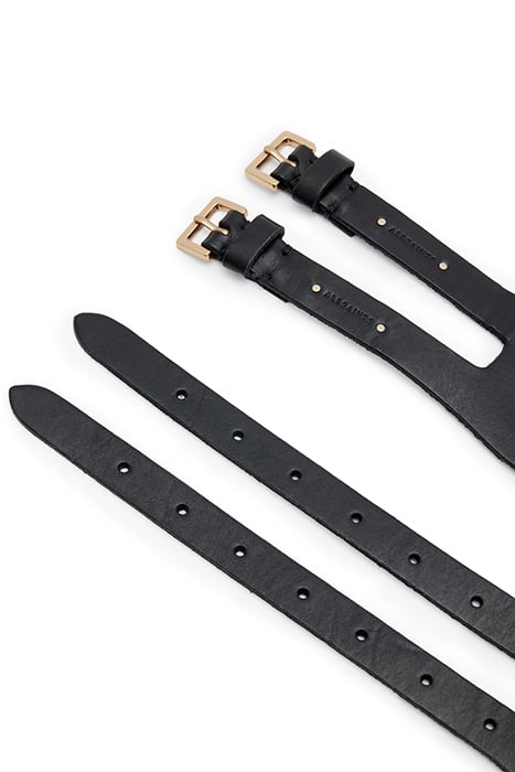 SONIA STUD DBLE BELT BLACK/WARM BRASS 3