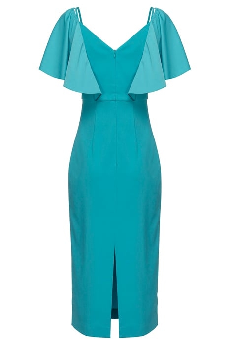 LA CARLOTA ABITO ENVER SATIN CREPE + LUCIDO LIGHT BLUE-NAVY  4