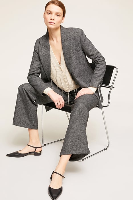 CHECK-PATTERNED SINGLE-BREASTED BLAZER GREY 4