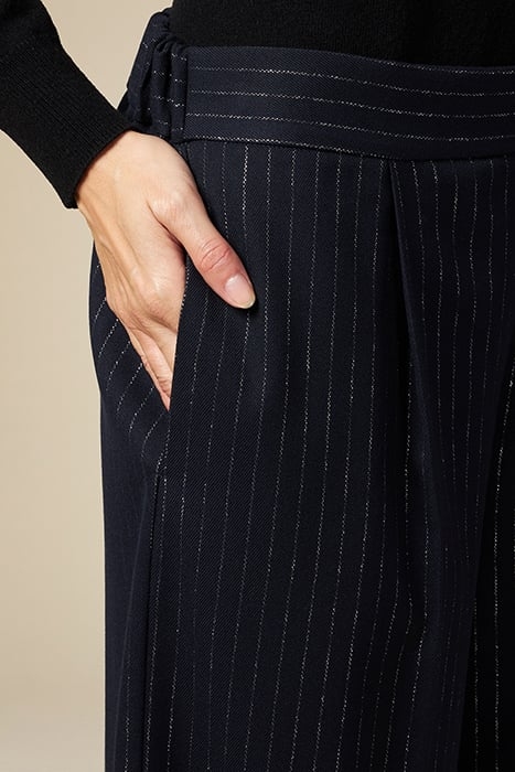 CROPPED PINSTRIPED TROUSERS BLUE 4