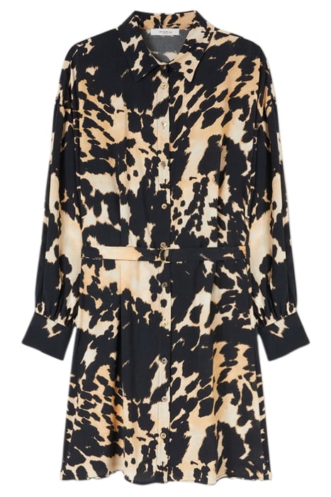 SHORT CHEMISIER DRESS WITH PRINTED BELT WHITE 3