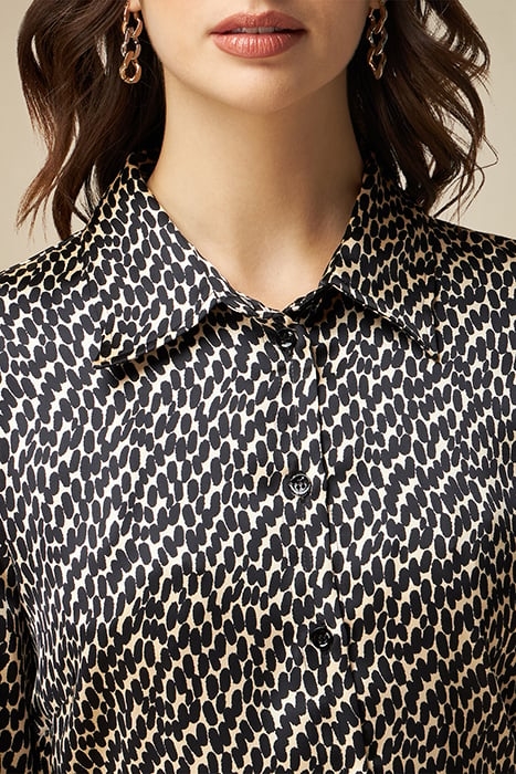 Patterned satin chemisier dress 3