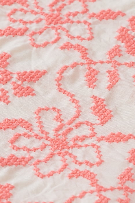 ALL-OVER EMBROIDERED & BELTED DRESS NEON FLOWER 3