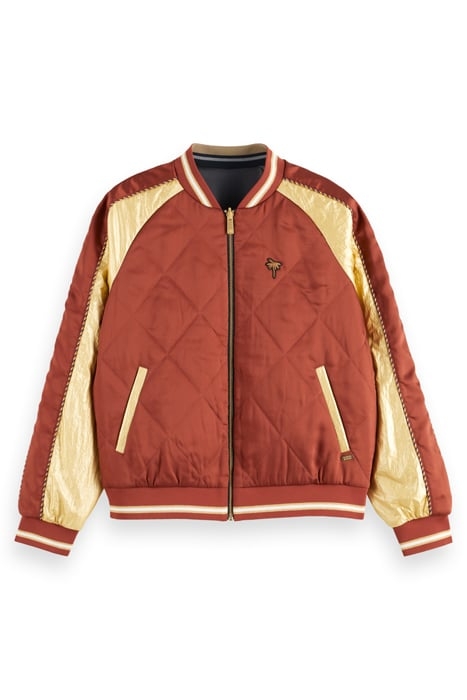 EMBROIDERED REVERSIBLE BOMBER JACKET TERRACOTTA 3