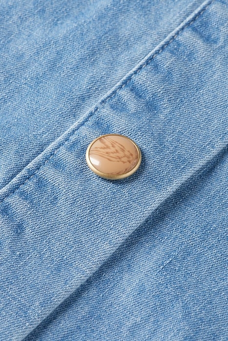 LONG SLEEVE SHIRT WITH ONE POCKET - WASHED INDIGO 3