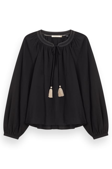 BALLOON SLEEVE TOP EVENING BLACK 1