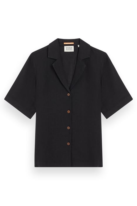 CAMP SHIRT IN LINEN BLACK 1