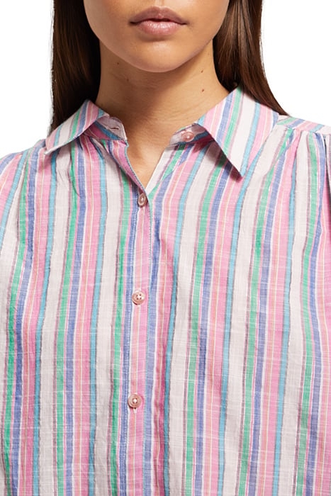 STRIPED BALLOON SLEEVE SHIRT BEACH STRIPE 6