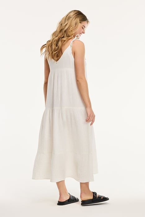 BOGOTA DRESS MOUSSELINE WAFFLE JET STREAM WHITE 5