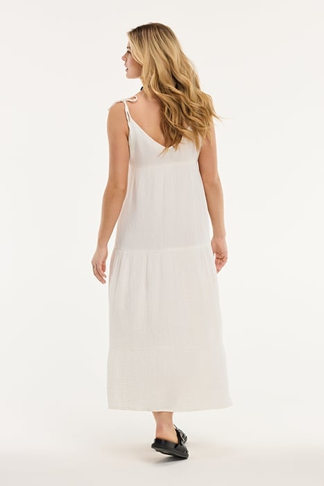 BOGOTA DRESS MOUSSELINE WAFFLE JET STREAM WHITE 2