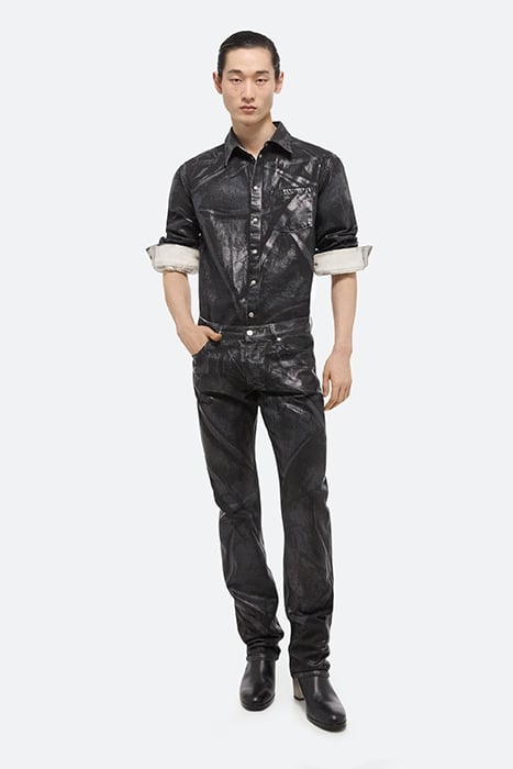 FOIL SHIRT JKT COTTON BLACK DISTRESS METAL CRASH 3