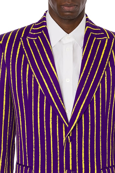 PINSTRIPES PRINT TWILL JACKET PURPLE 4