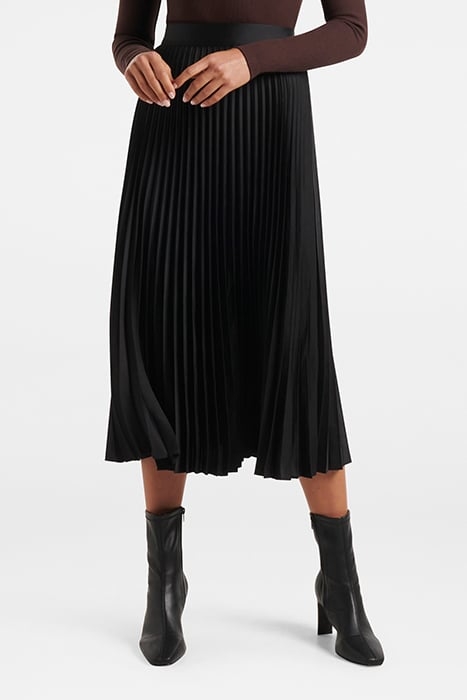 ESTER SATIN PLEATED SKIRT BLACK 1
