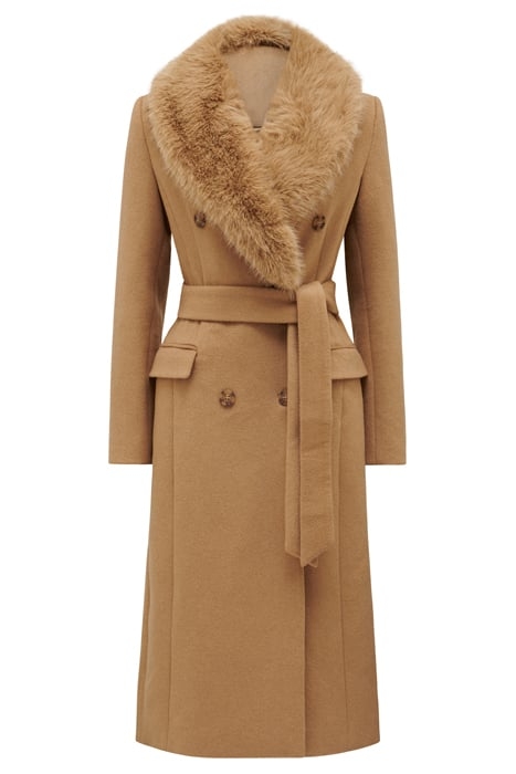 FRANKIE FAUX FUR COLLAR COAT CAMEL 3