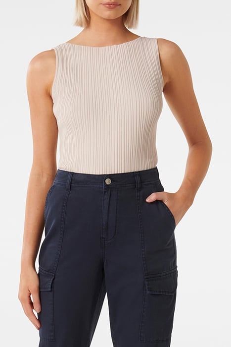 EVIE BOAT NECK KNIT TANK TAUPE 1