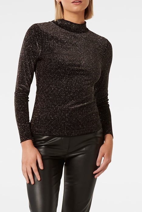 MARINA VELVET HIGH NECK TOP BLACK 1