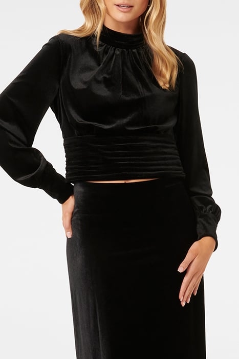 VIOLA VELVET KEYHOLE TOP BLACK 5