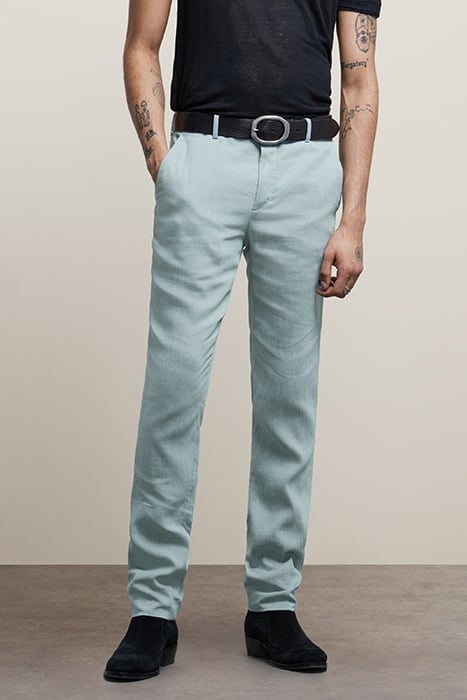 SLIM FIT PANTS WITH WELT HIP POCKET AND POND BLUE 1