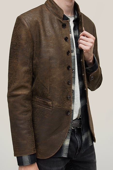 SLIM FIT MULTI BUTTON CLOSURE SOFT JACKE CHOCOLATE 2