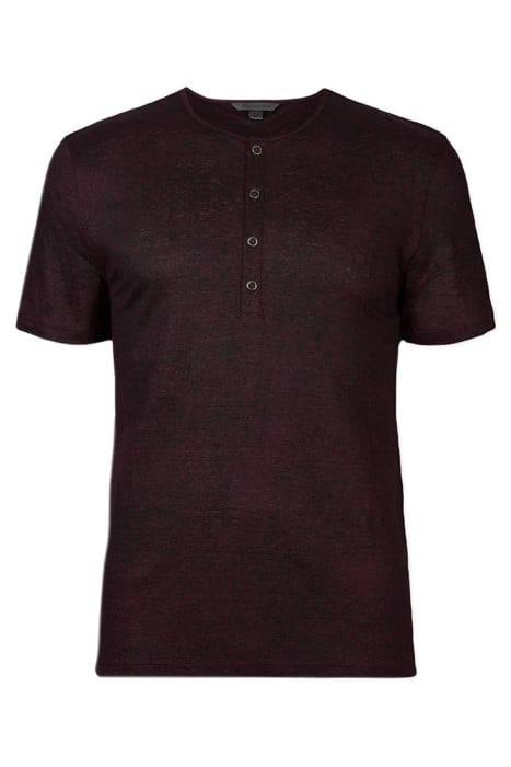 TORRANCE REGULAR FIT SS LINEN HENLEY WIT DARK PLUM 1