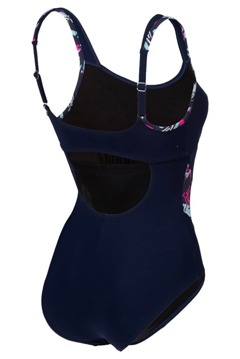WOMEN'S BODYLIFT SWIMSUIT FRANCY STRAP B NAVY-FREAK ROSE MUL 4