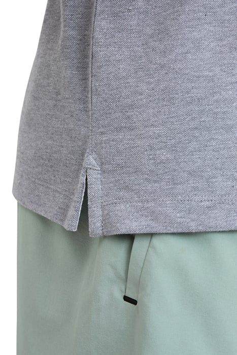 MEN'S POLOSHIRT SOLID COTTON PIQUET MEDIUM GREY HEATHER-WHIT 7