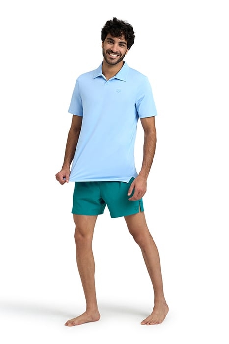 MEN'S POLOSHIRT SOLID AQUA-NAVY 3