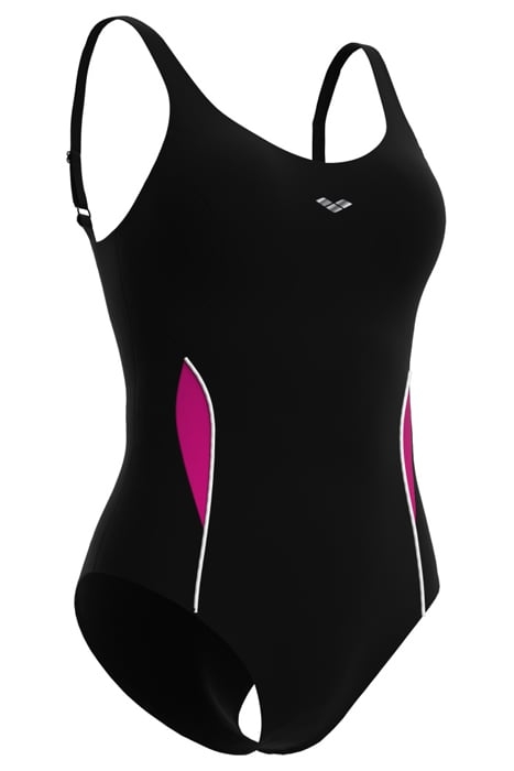 W ALISSA U BACK ONE PIECE LOW CUT C-CUP BLACK-ROSE VIOLET-WH 4