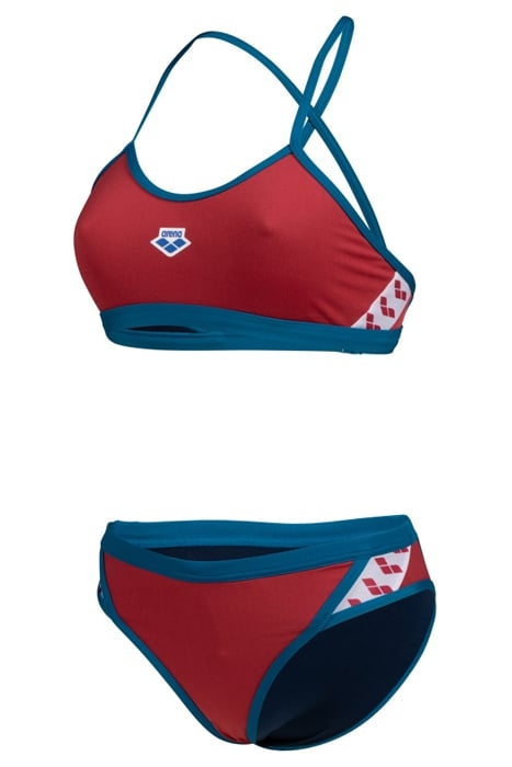 WOMEN'S ARENA ICONS BIKINI CROSS BACK SO ASTRO RED-BLUE COSM 6