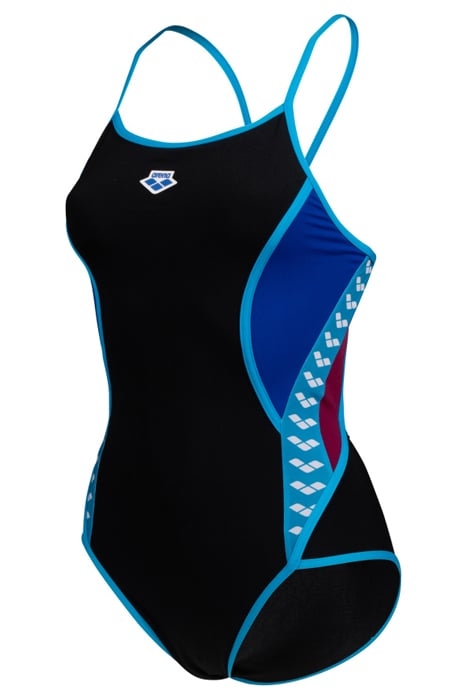 WOMEN'S ARENA ICONS SWIMSUIT SUPER FLY B BLACK-NEON BLUE-RED 6