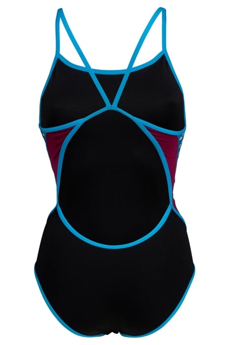 WOMEN'S ARENA ICONS SWIMSUIT SUPER FLY B BLACK-NEON BLUE-RED 5
