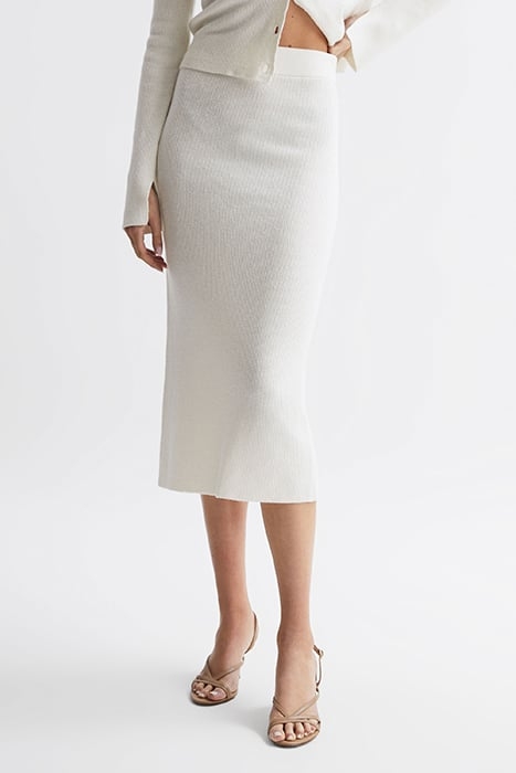 FERN-KNITTED SKIRT CREAM 1