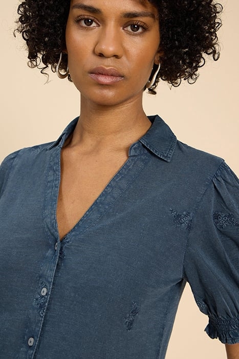 PENELOPE EMBROIDERED SHIRT INDIGO BLUE 3